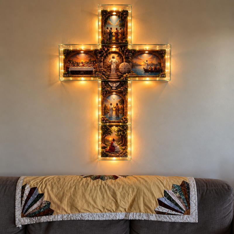 MerryHolic Illuminated Cross scenes glowing in the dark